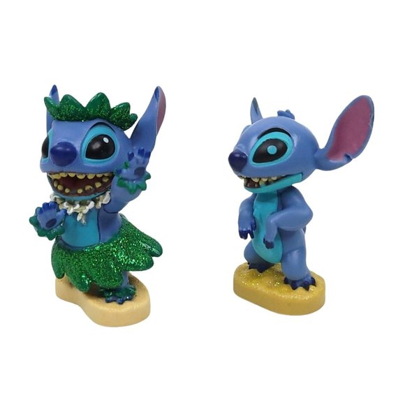 Disney Stitch 2" Mini Figure Collectible Toy Cake Topper Hula Figurine Lot Of 2 - Picture 3 of 12